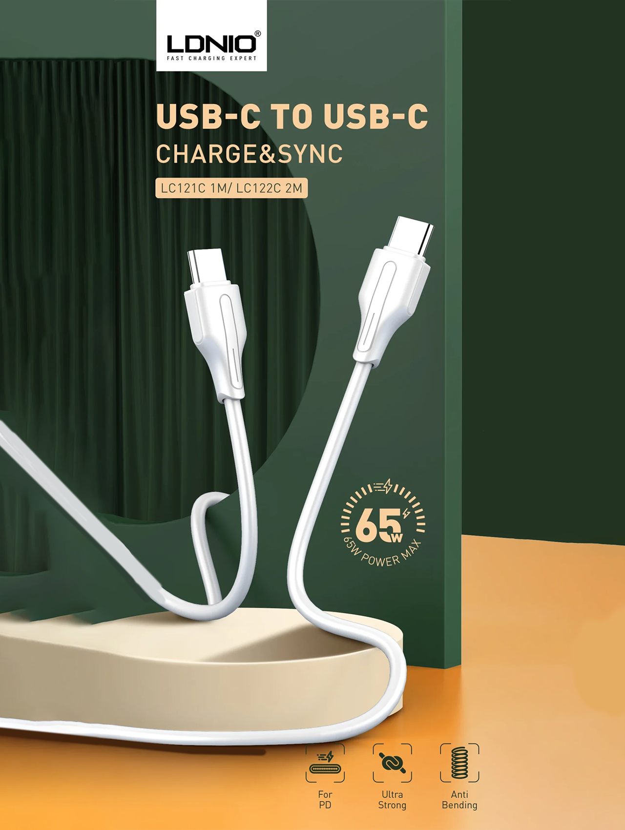 LDNIO LC122-C Ultra Strong Charging Data Cable Type-C To Type-C - 2m