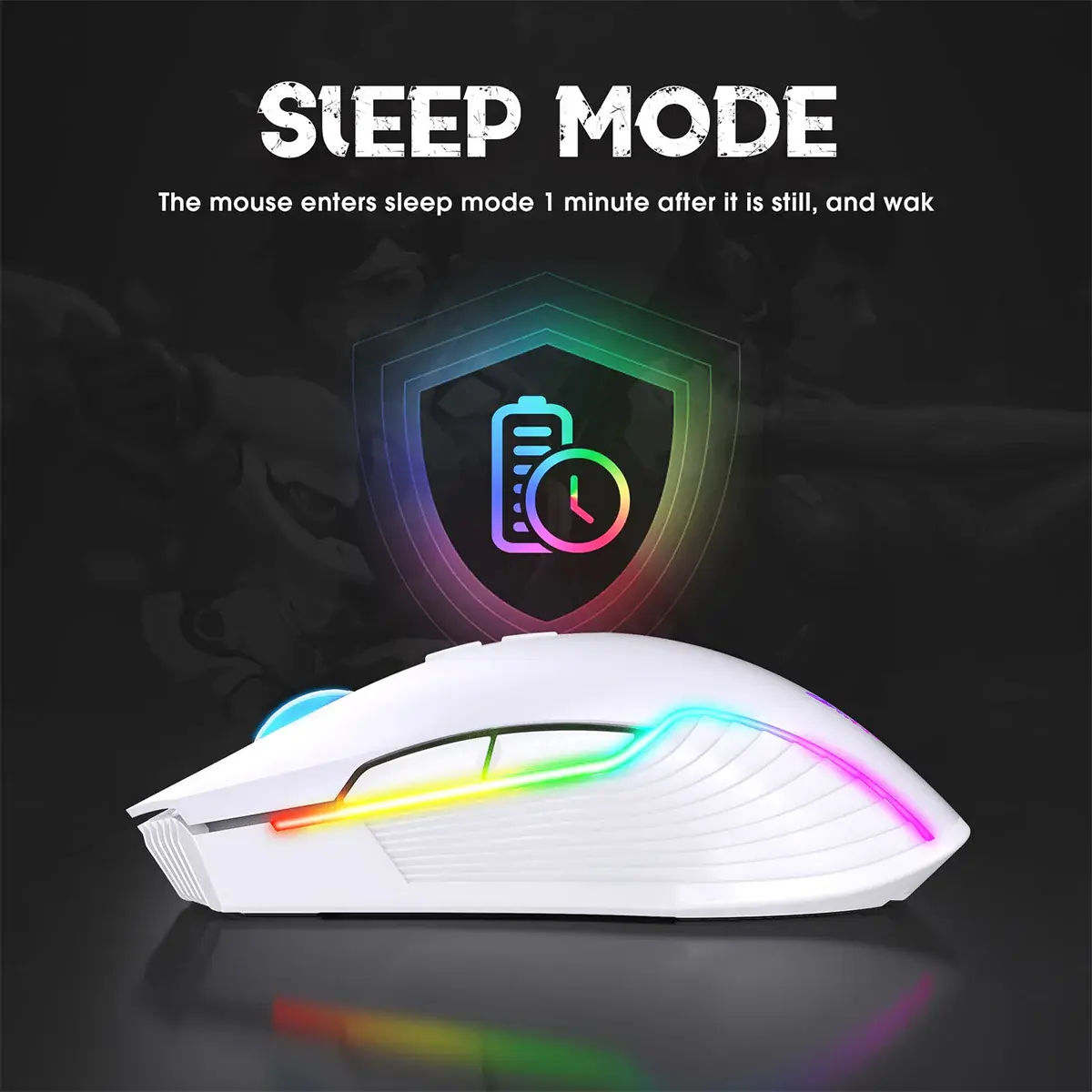 Onikuma CW905 Wireless RGB Gaming Mouse - White