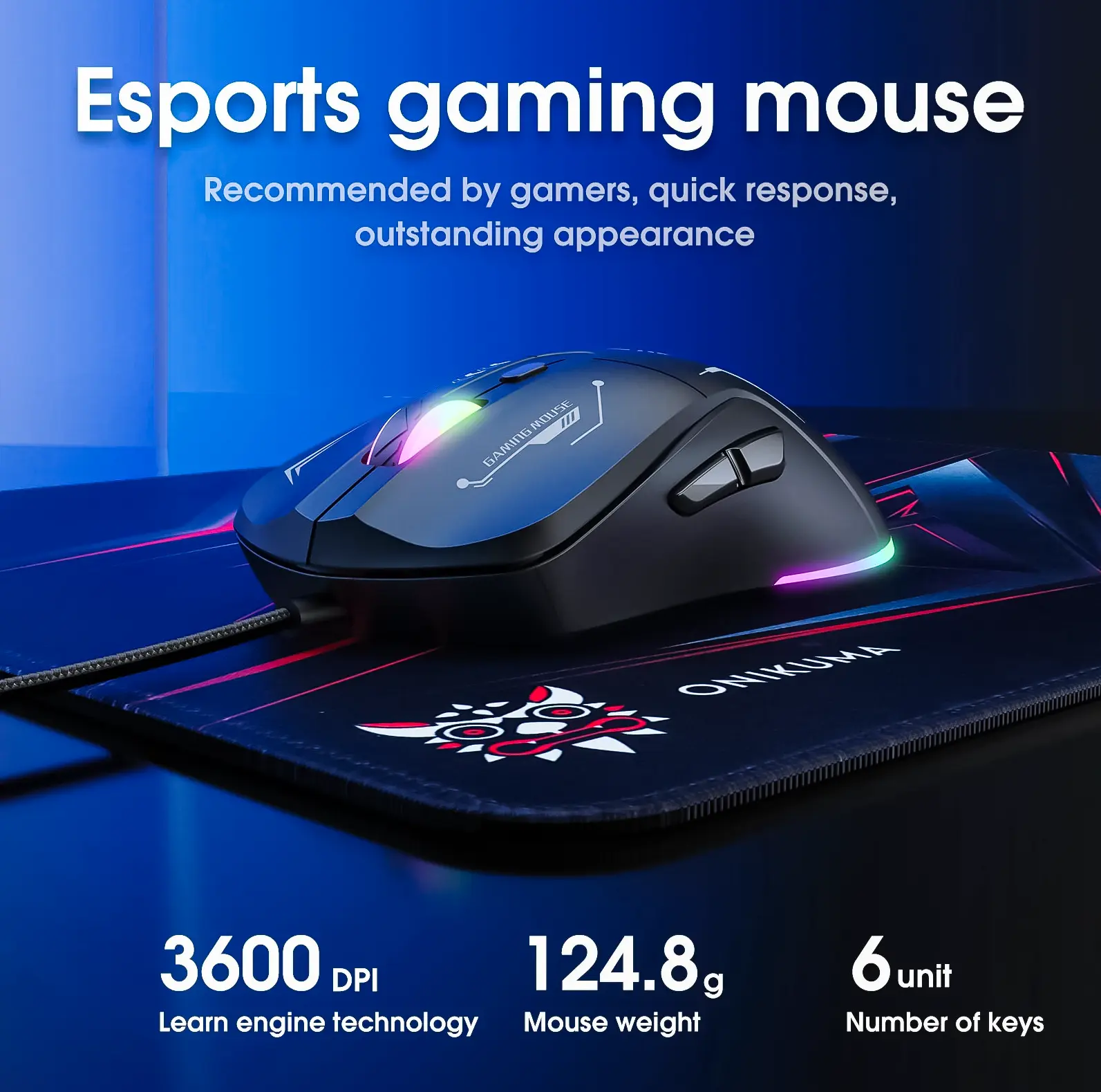 Onikuma CW917 RGB Wired Gaming Mouse