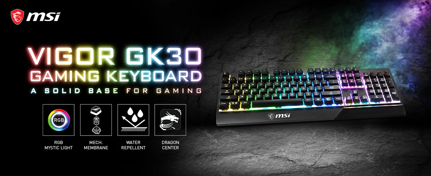 MSI VIGOR GK30 Combo RGB Wired Gaming Keyboard & Mouse - Black