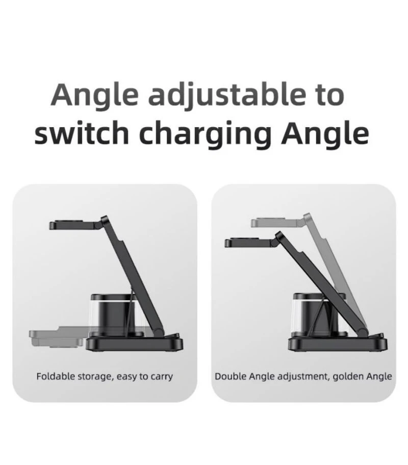 Yesido DS22 5 in 1 Clock Wireless Charging Stand For Apple