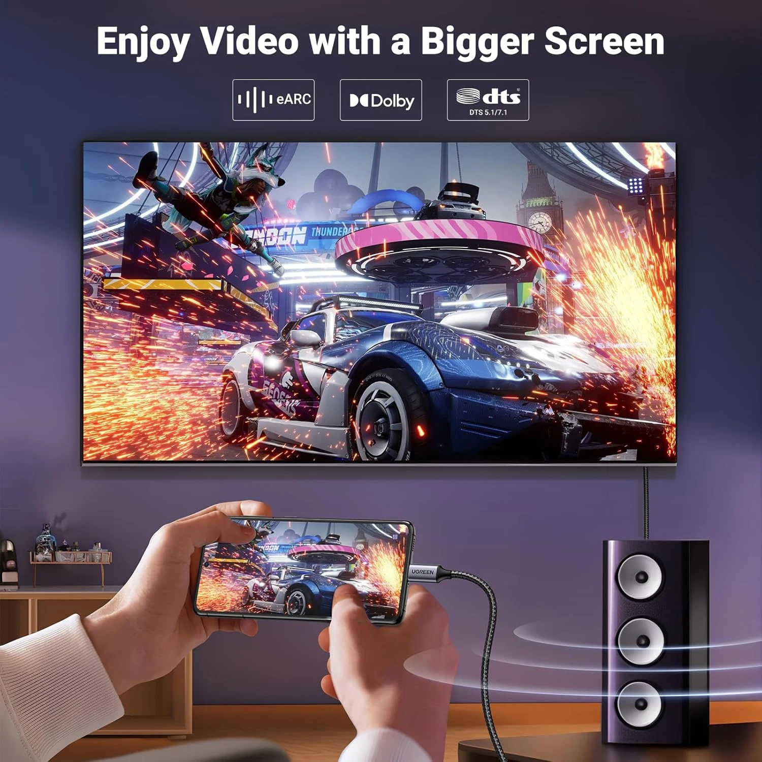 يوجرين CM556 كابل يو إس بي-سي إلى ديسبلاي بورت 8K – 3