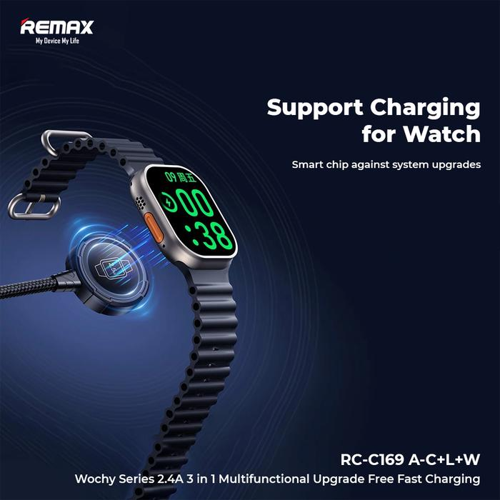 Remax RC-C169 3 in 1 Charging Cable 1.2M - Black