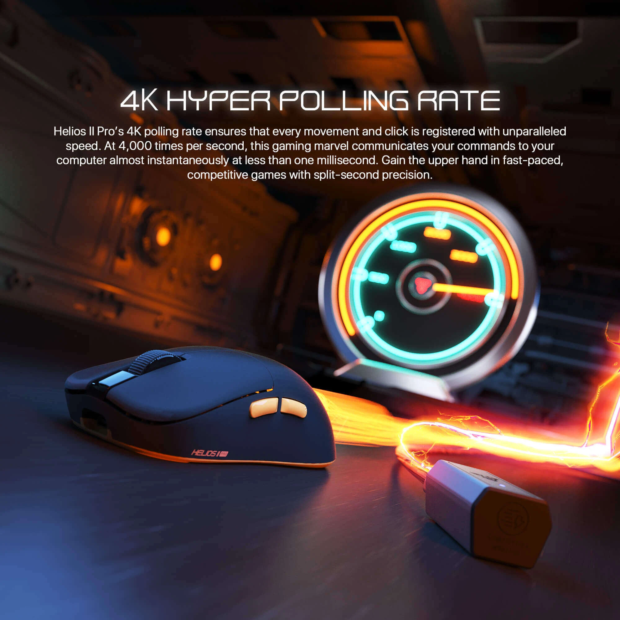 معدل Polling Rate لاسلكي 4K في فانتيك Helios II Pro XD3V3