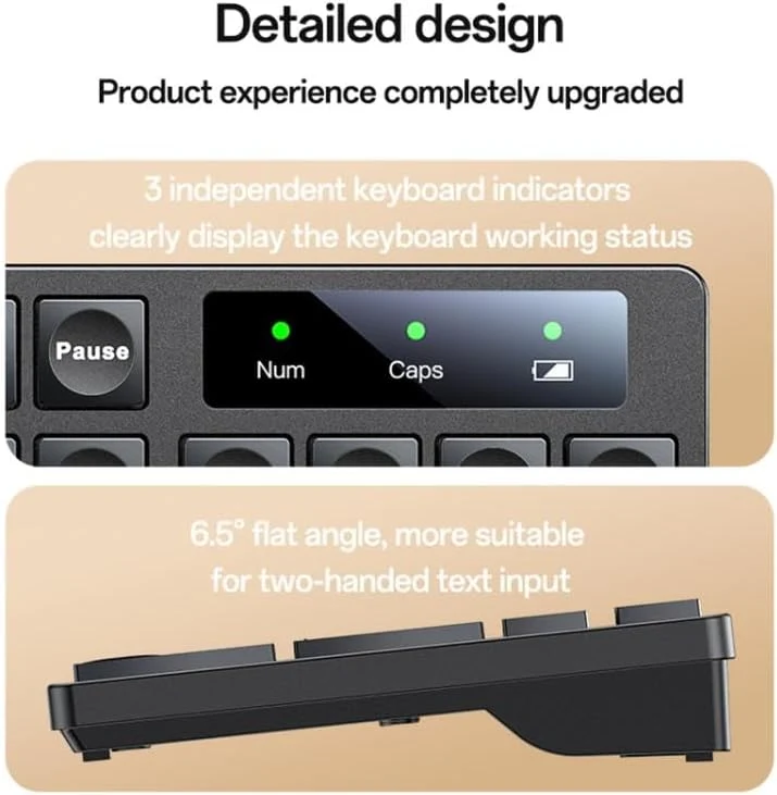 Yesido KB42 2.4G Wireless Keyboard Mouse Set Arabic - Black