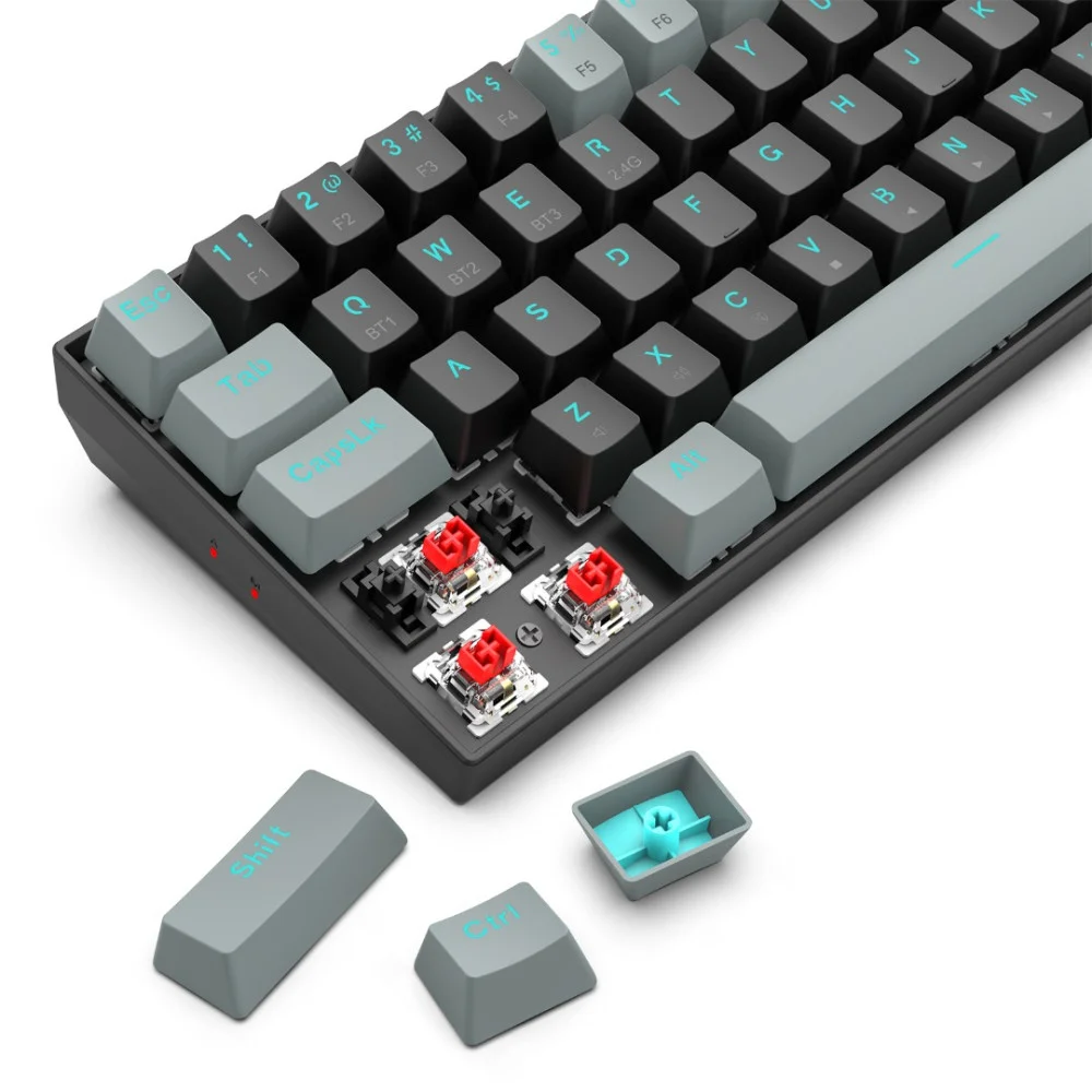 Redragon K662 Gwern Wireless Gaming Mechanical Keyboard - Red Switch - Black/Grey