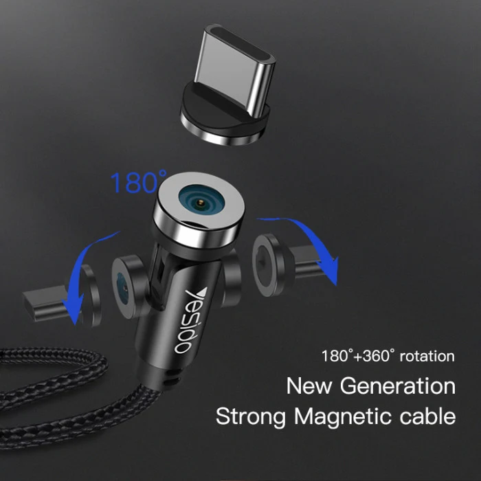 Yesido CA68 180 Rotation Detachable 3 In 1 Magnetic Data Cable 1M