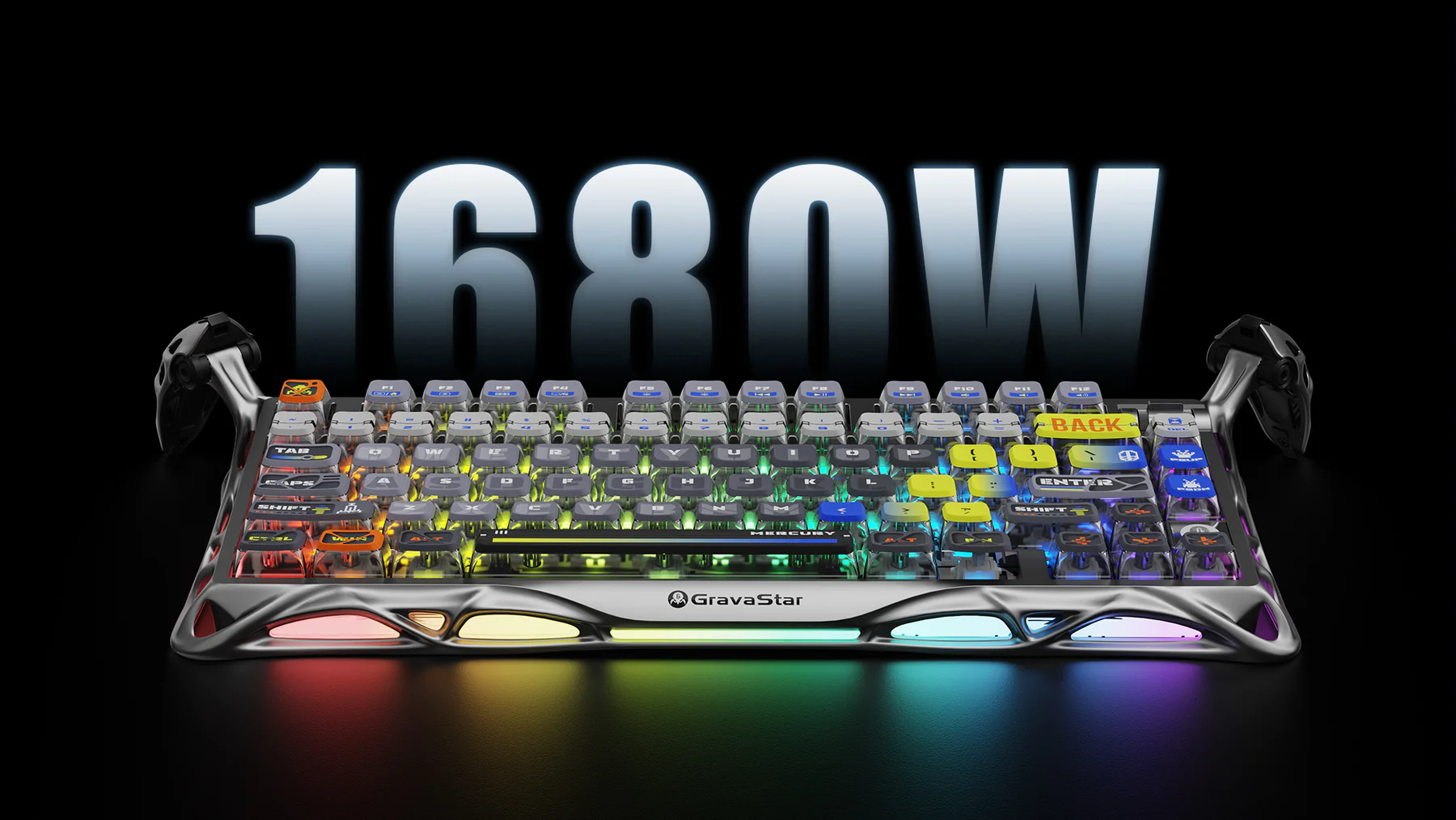 GravaStar Mercury K1 Pro 75% Wireless Mechanical Gaming Keyboard - Interstellar Silver