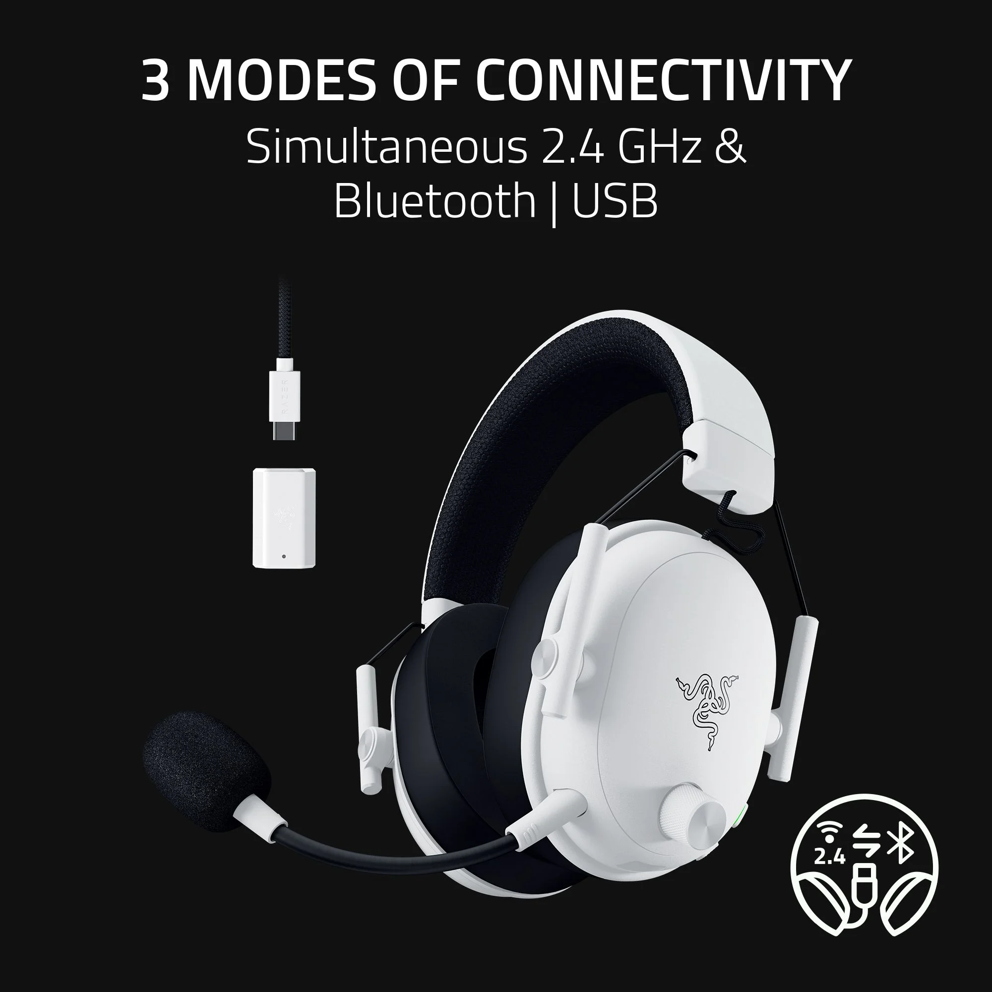 Razer BlackShark V3 Wireless Esports Gaming Headset - White