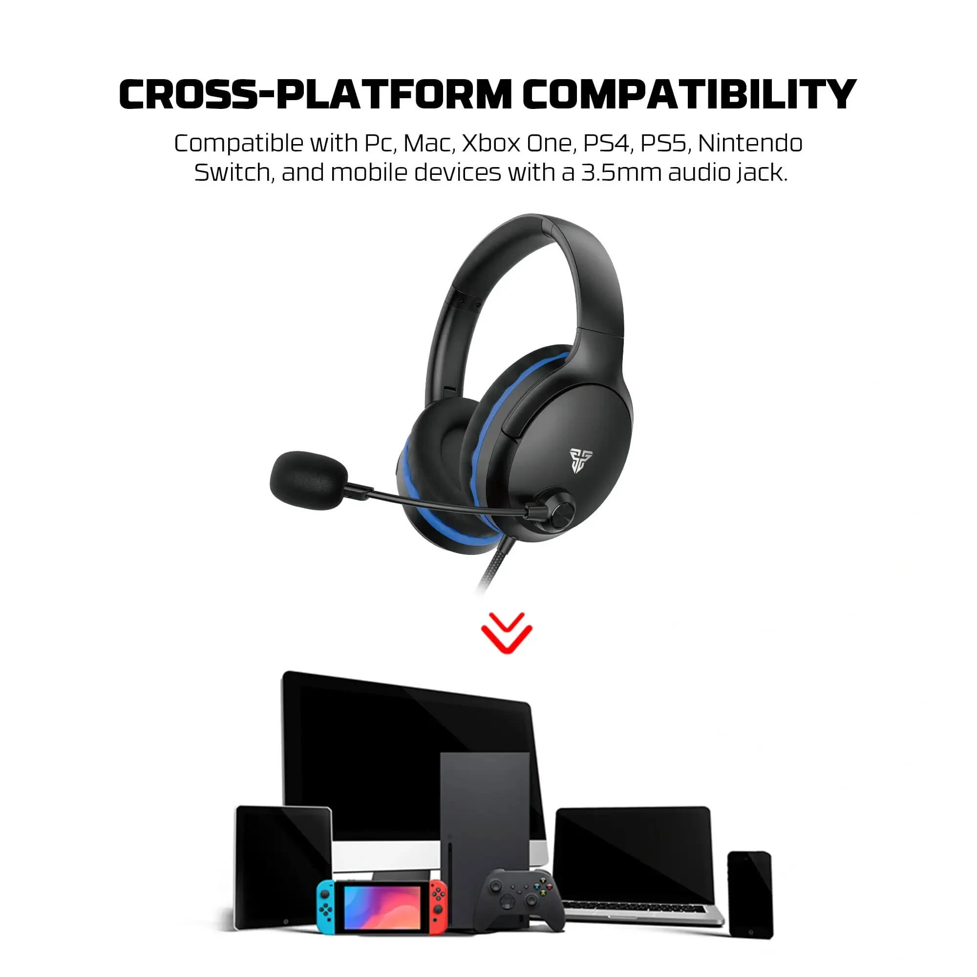 سماعة الألعاب Fantech Valor II MH89 باللون الأسود