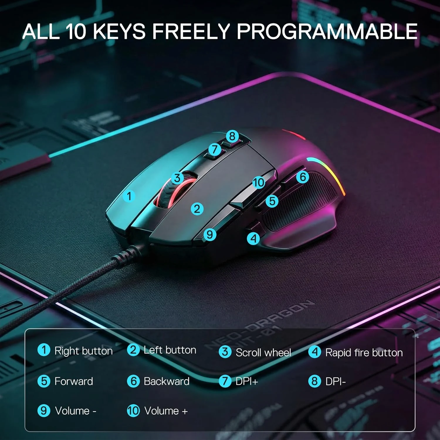 Redragon M925 Wired Gaming Mouse - Black