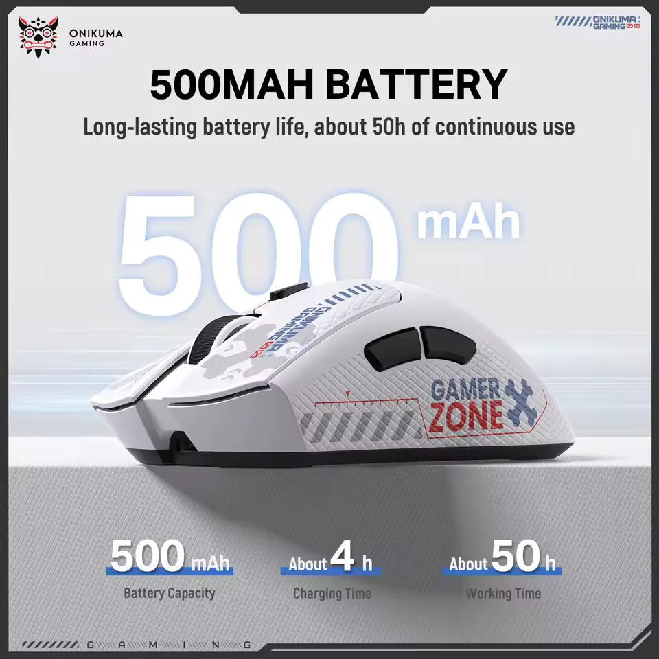 ONIKUMA DM01 Tri-Mode Gaming Mouse - White