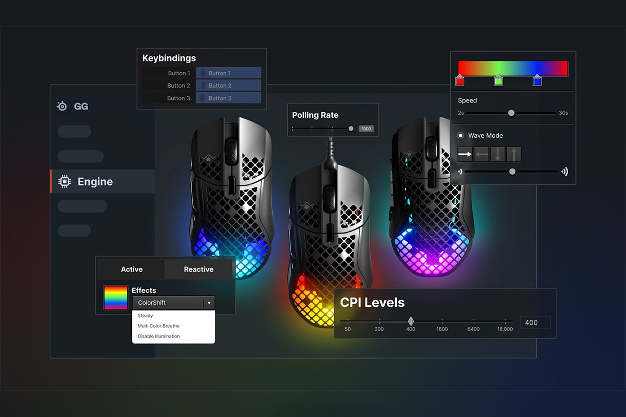 جينمج ماوس من ستيل سيريس AEROX 5 أر جي بي سلكي