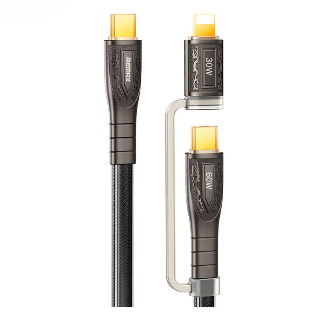 Remax RC-C165 60W Fast Charging Cable USB-C & Lighting 1.2M - Black
