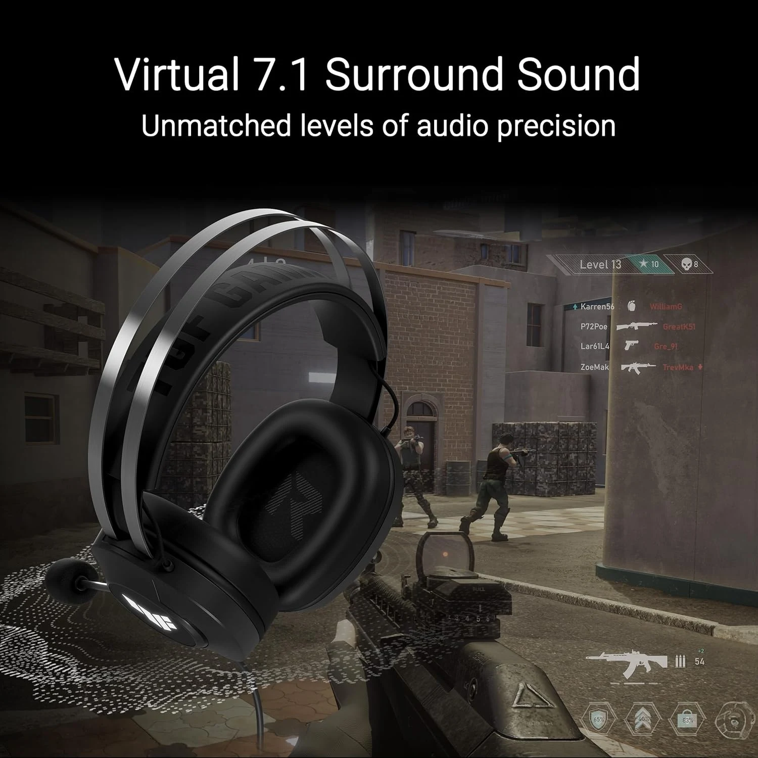 Virtual 7.1 surround sound feature