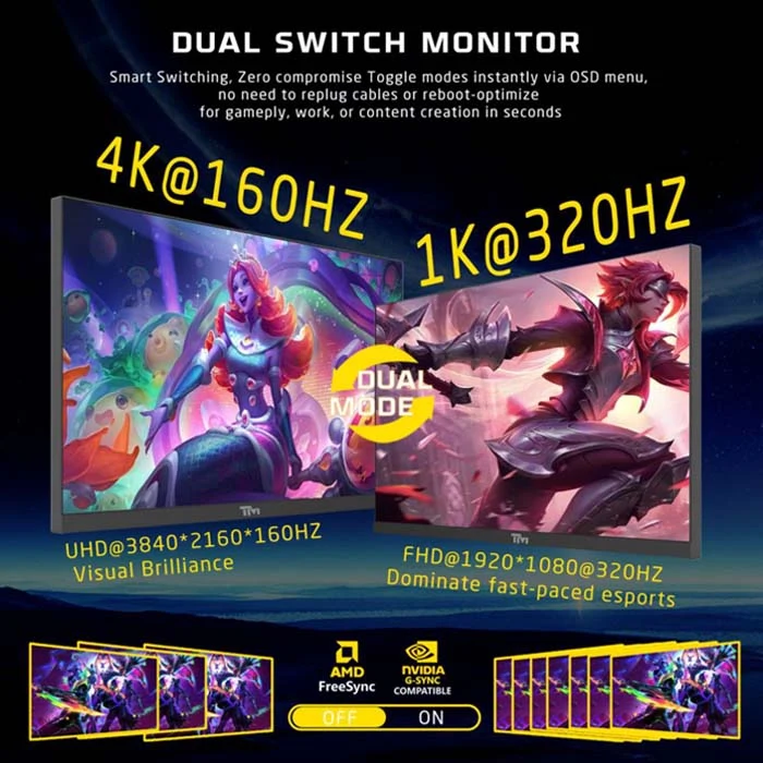 توستد مايندز – 27 بوصة 4K بتردد 160–320 هرتز IPS - شاشة جيمينج