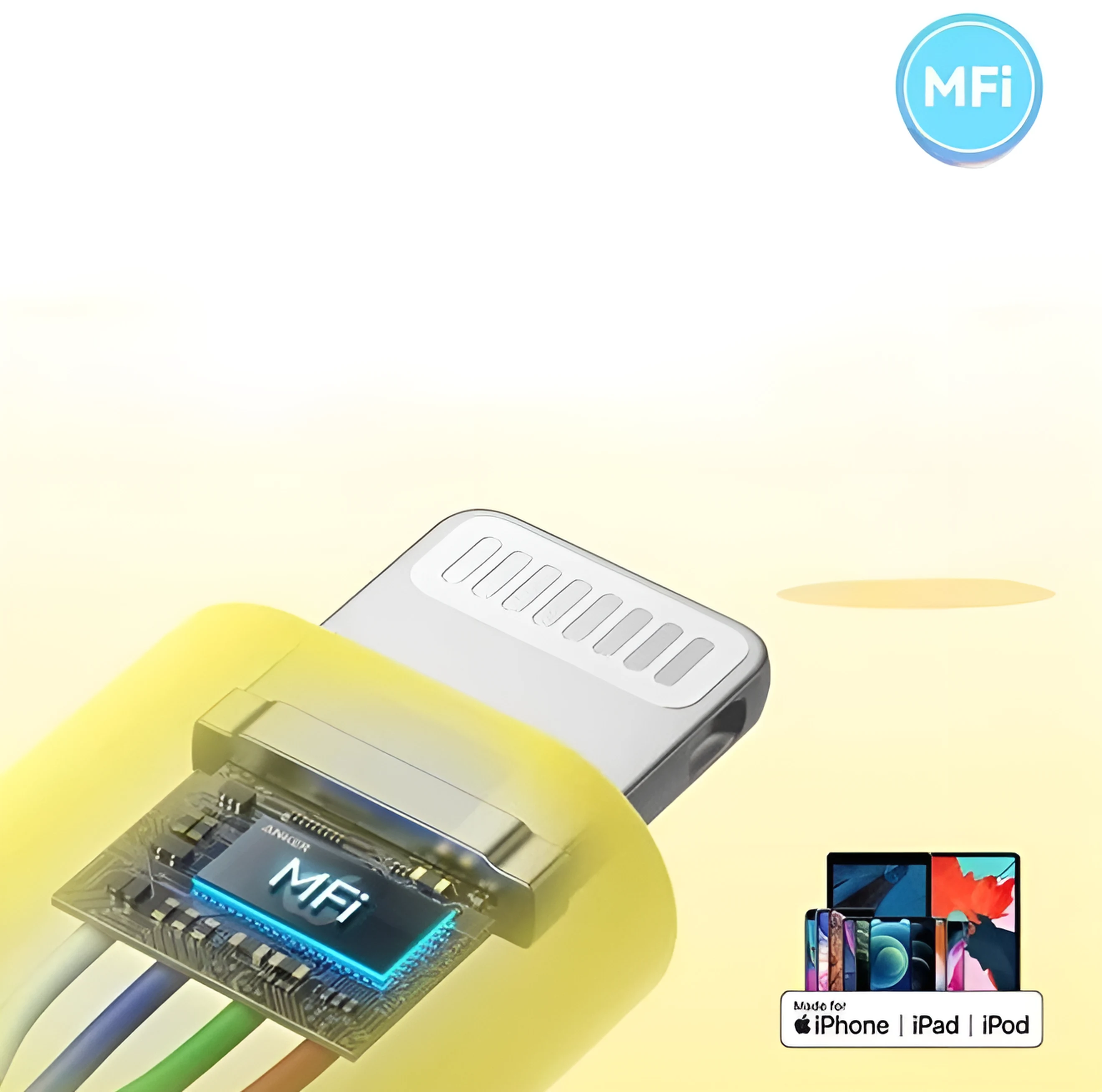 Anker A8632 Type-C To lightning Cable 0.9M - Yellow