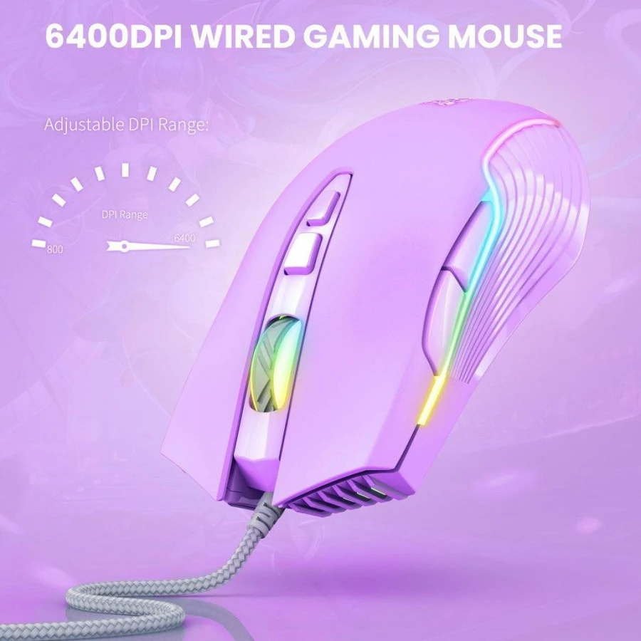 ONIKUMA CW905 RGB Wired Gaming Mouse - Purple