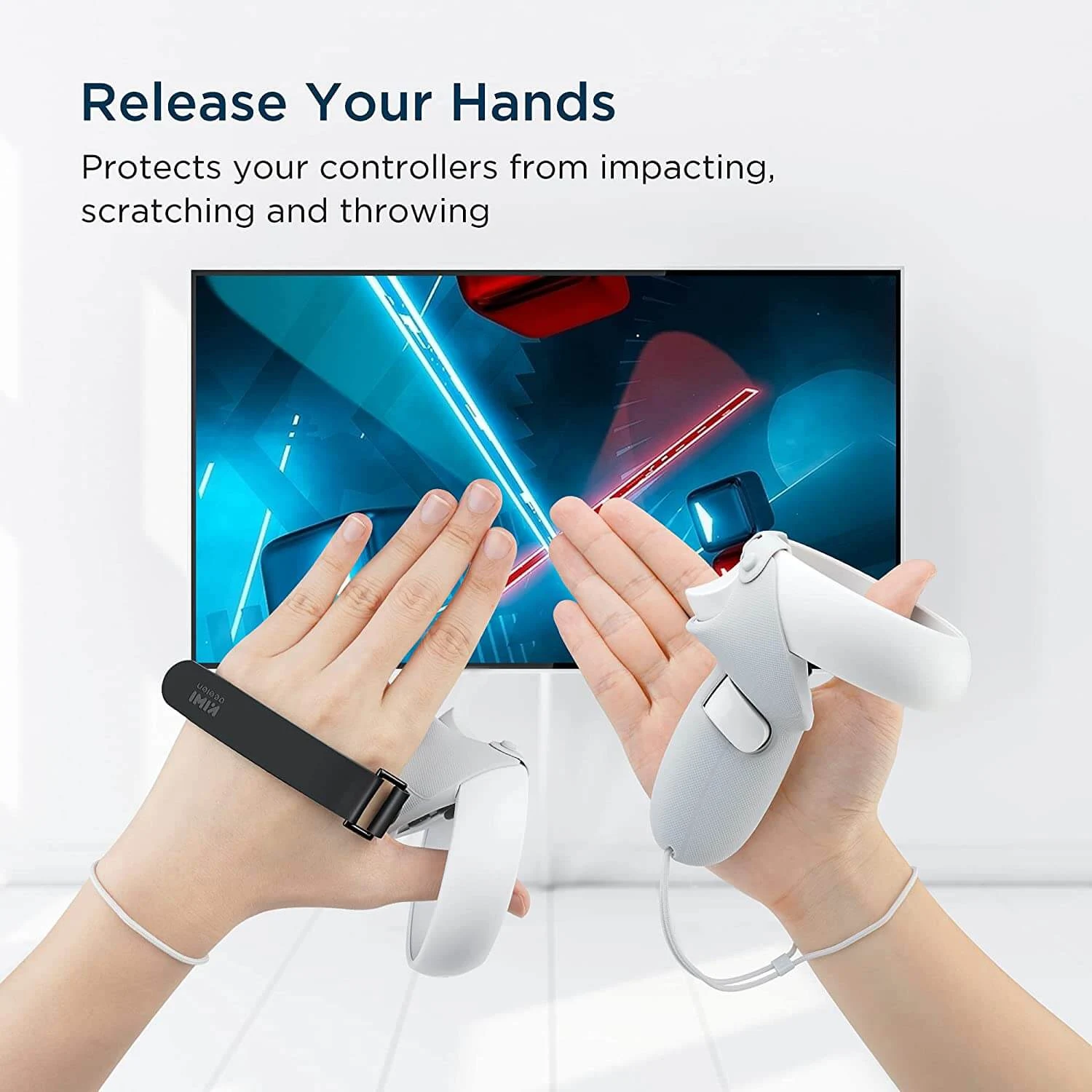 KIWI design Controller Knuckle Grips Cover for Oculus Quest 2 - White