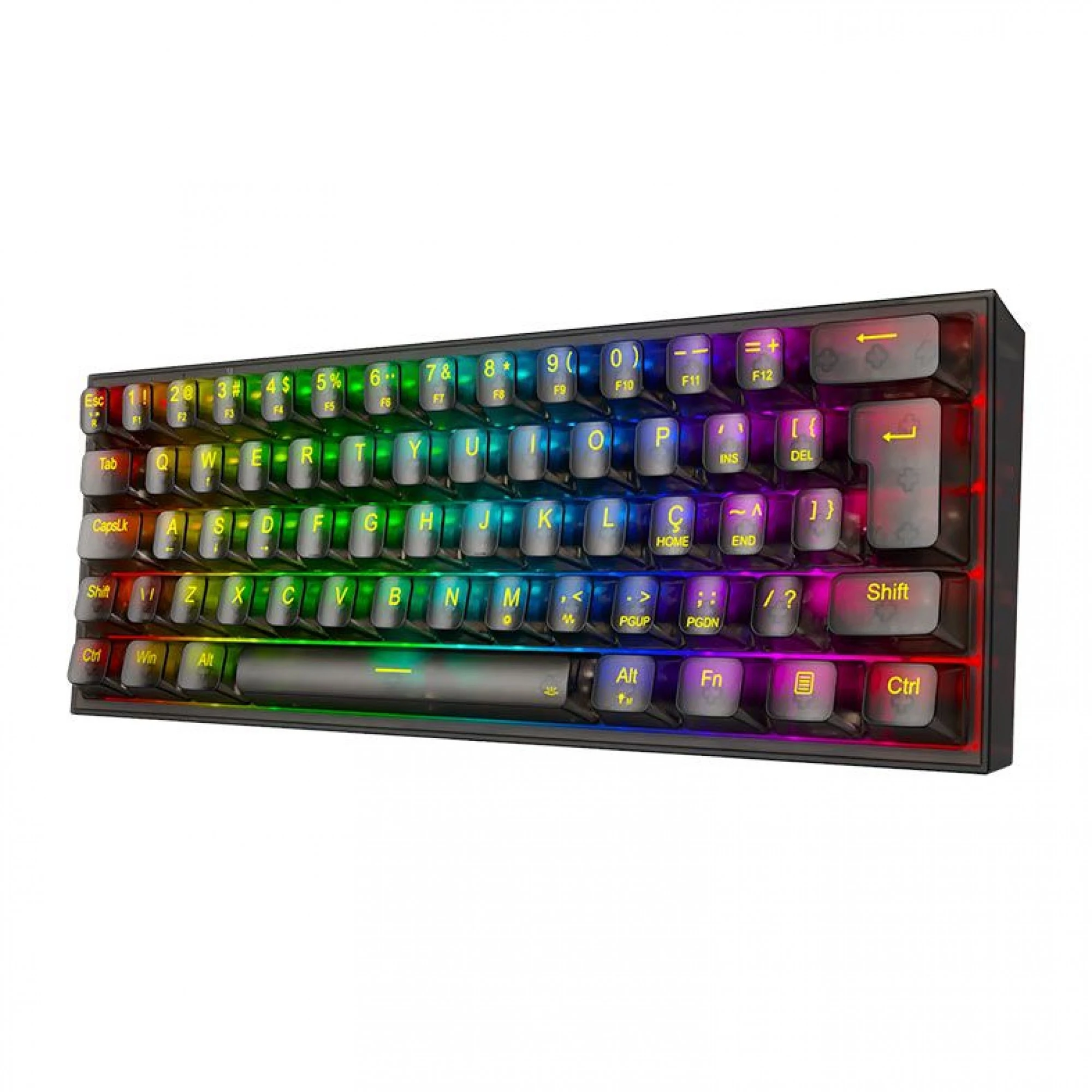 الهيكل الشفاف بالكامل للكيبورد Redragon K617 CTB-RGB