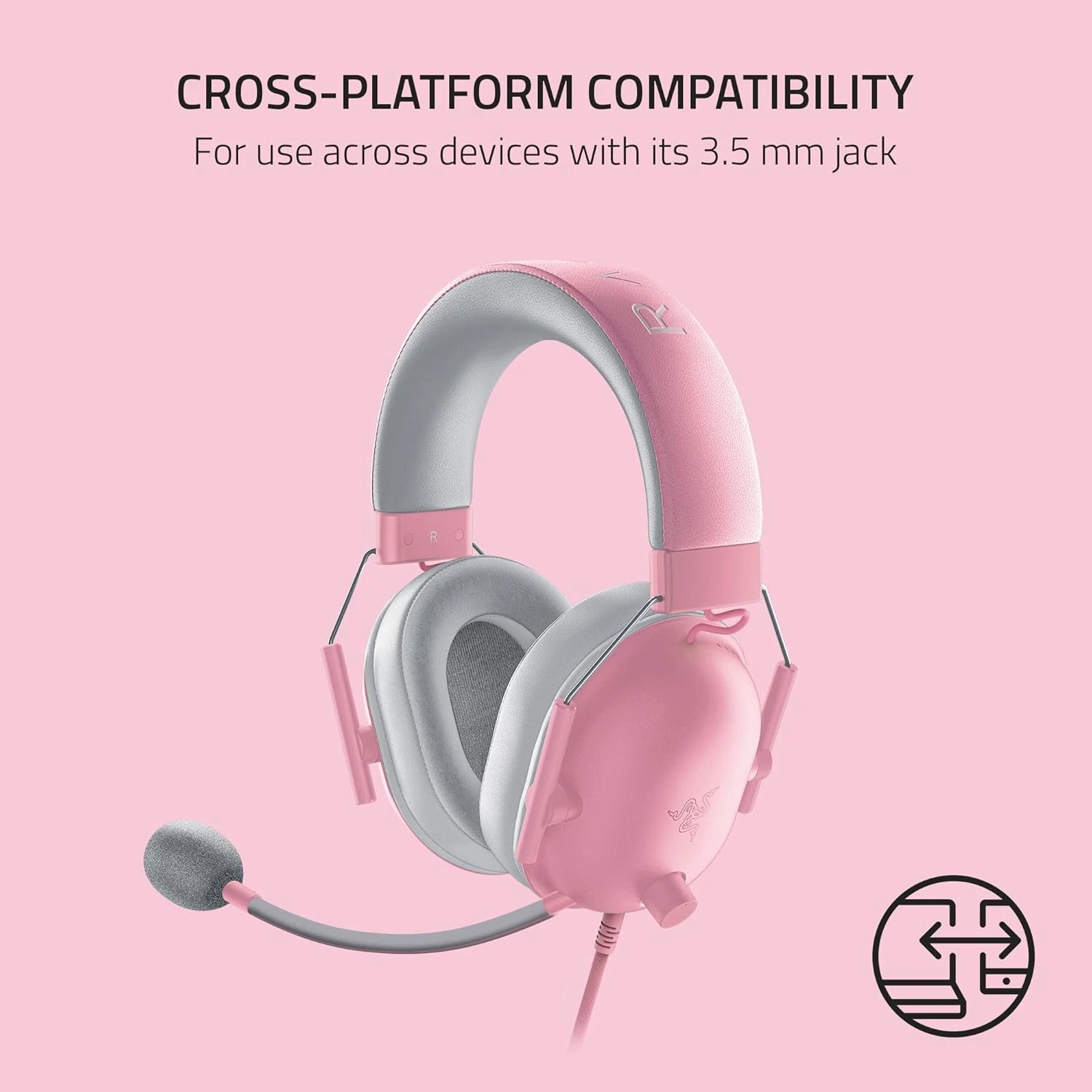 Razer BlackShark V2 X Wired Gaming Headphone - Quartz Pink