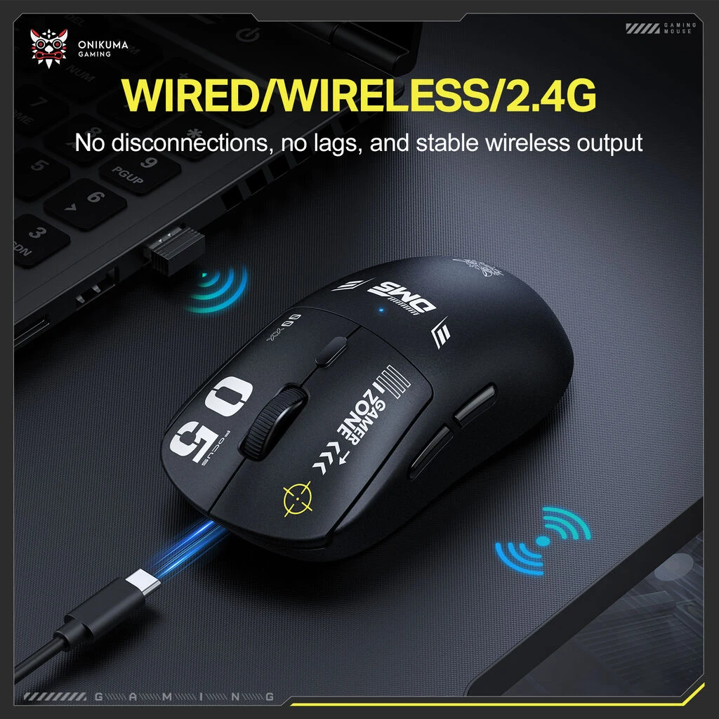 ONIKUMA DM05 Tri-Mode Gaming Mouse - Black