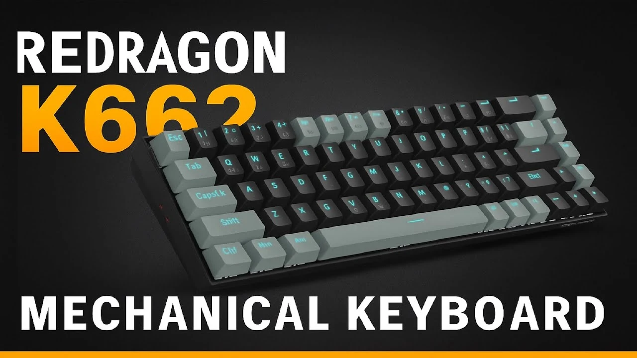 Redragon K662 Gwern Wireless Gaming Mechanical Keyboard - Red Switch - Black/Grey