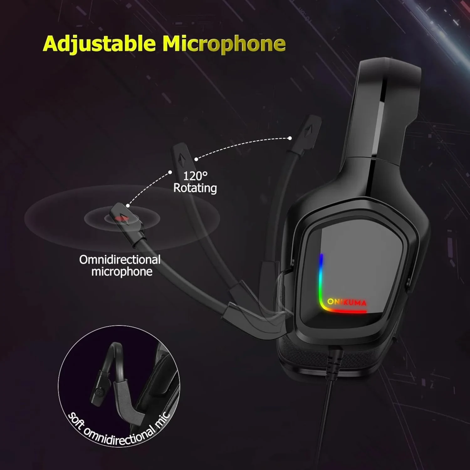 ONIKUMA K20 RGB Gaming Headset - 7.1