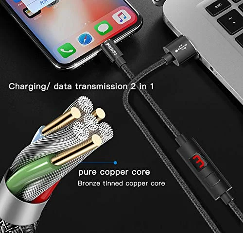 Yesido CA46 USB to Lighting Timing Cut-Off With Displayed 1.2M