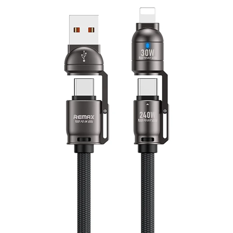 REMAX C1 240W 4 in 1 Fast Multi-Charging Cable 1.2M - Black
