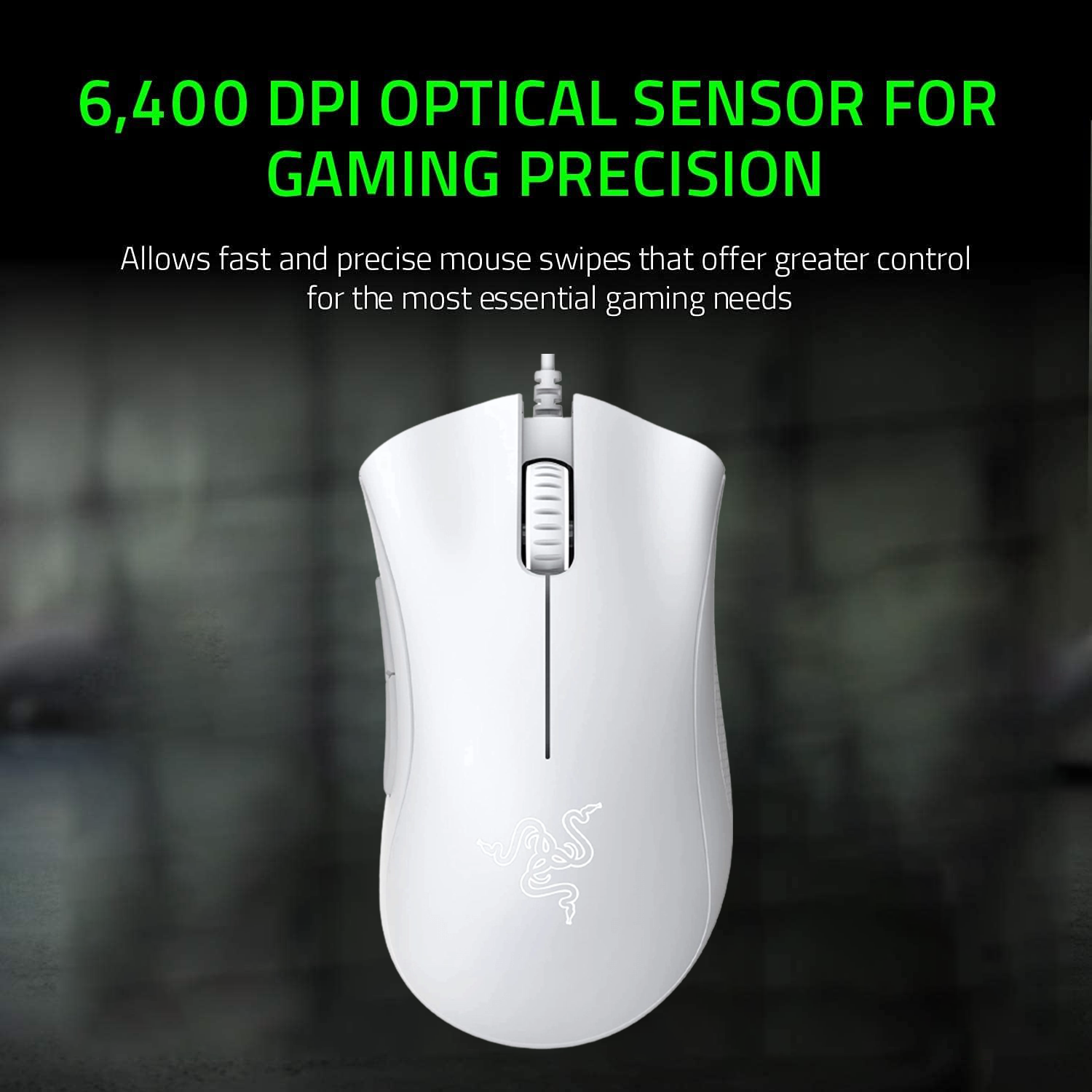 Razer Deathadder Essential Wired Gaming Mouse - White