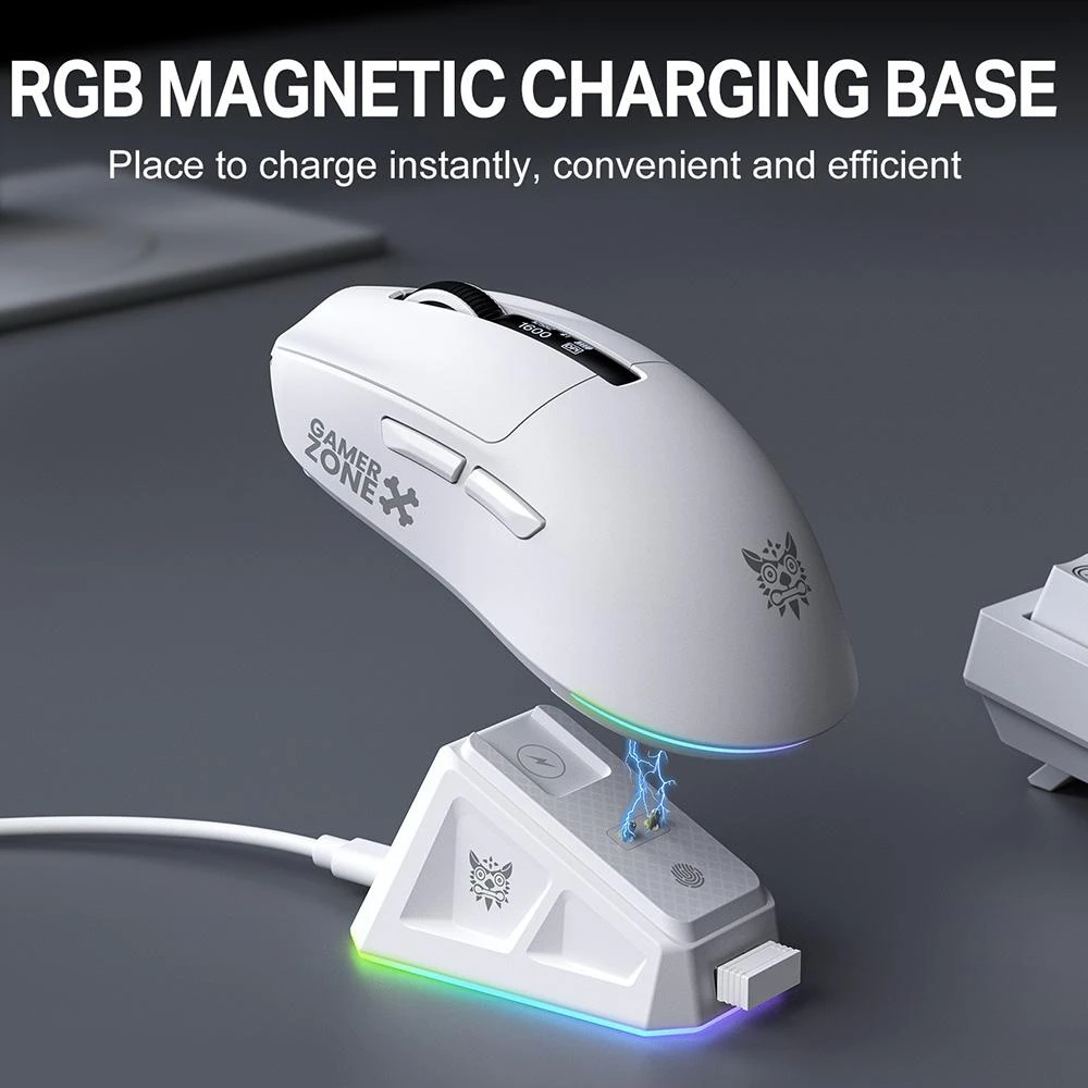 اونيكوما DM07 ماوس جيمنج RGB بثلاثة أوضاع – أبيض