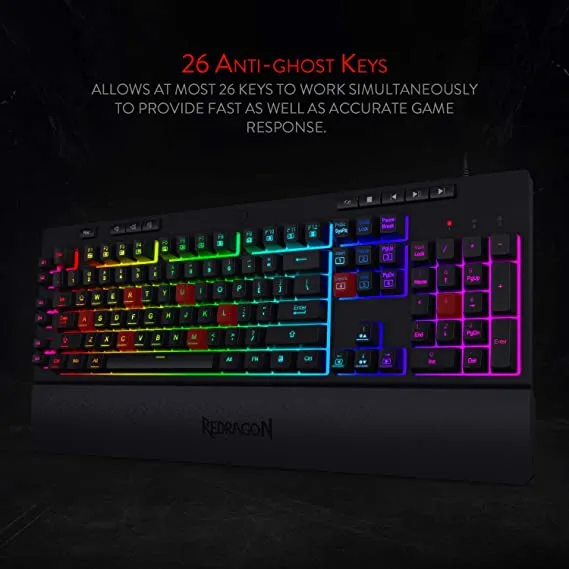 Redragon K512 SHIVA Gaming Keyboard with Red Switches 
