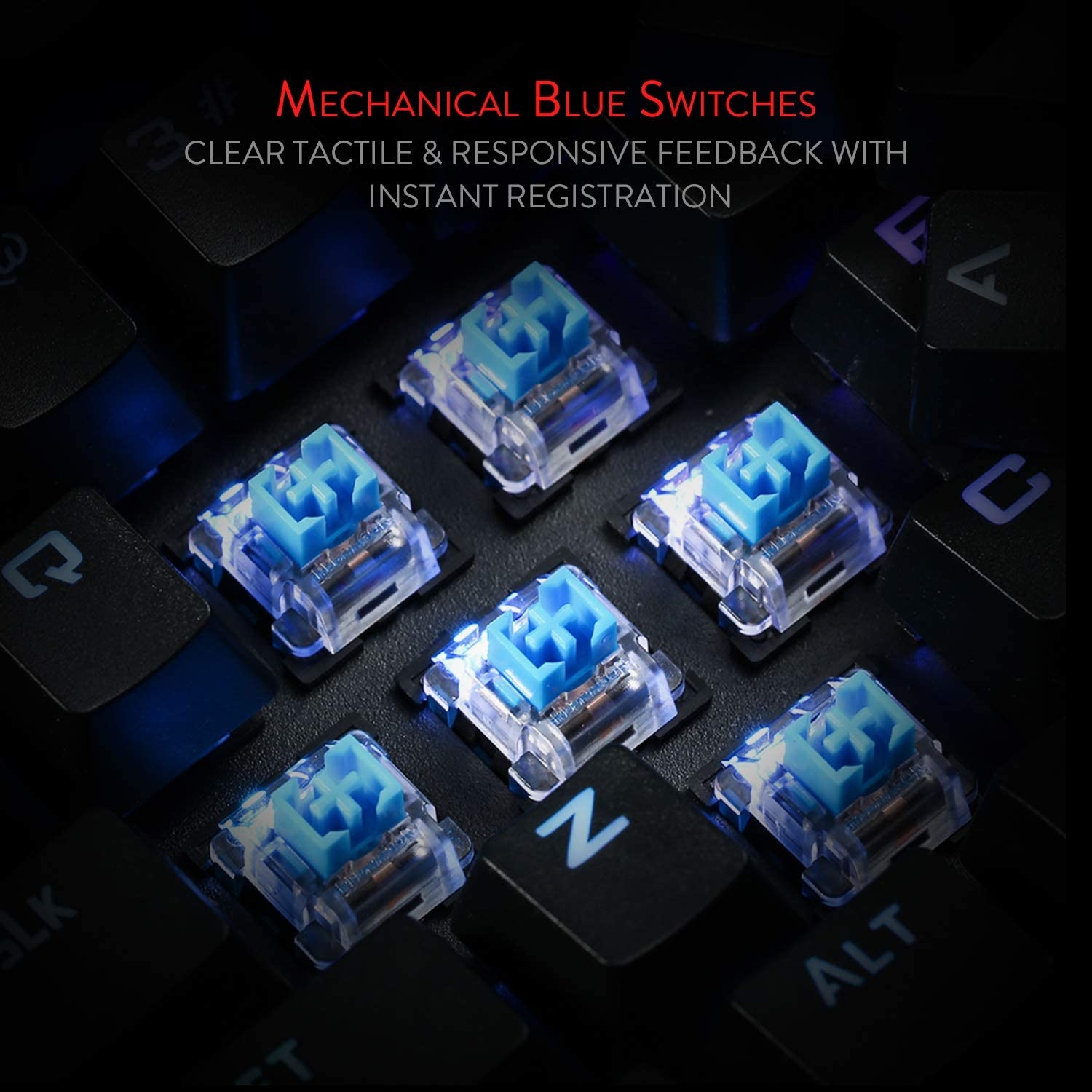 Redragon K587 RGB Magic-Wand Gaming Keyboard - Mechanical Blue Switches