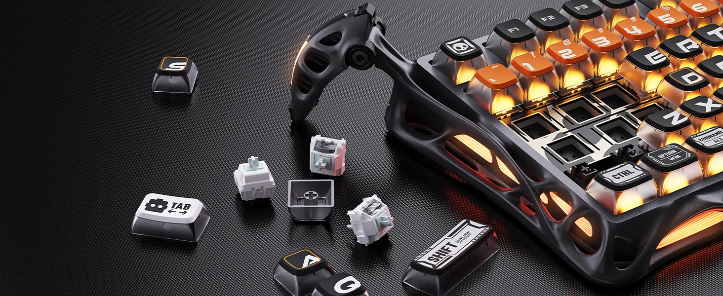 GravaStar Mercury K1 Pro 75% Wireless Mechanical Gaming Keyboard - CyberFlare