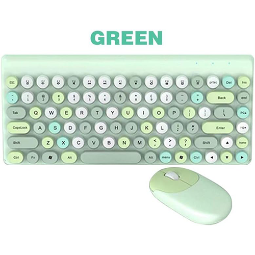 Keyboard And Mouse Combo FOREV FV-W10 Colorful 2.4ghz Wireless Keyboard And Mouse Combo - Green
