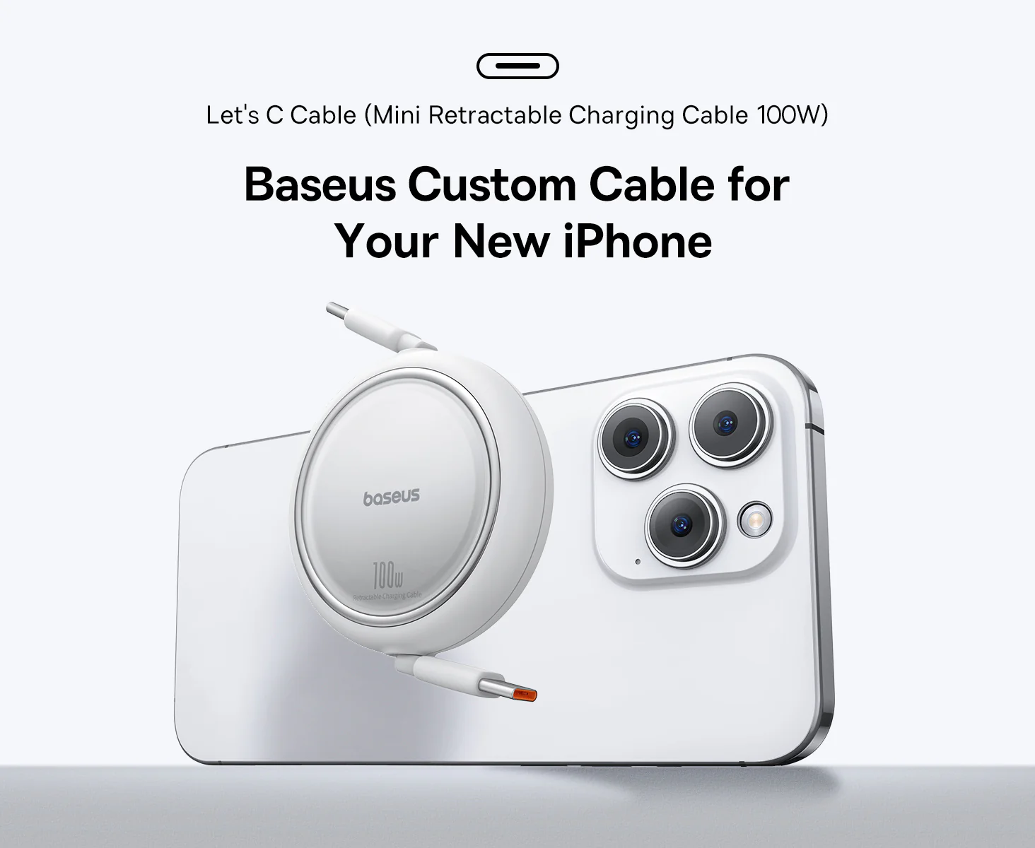 Baseus Free2Pull Mini Retractable USB-C to USB-C 100W - 2M - White