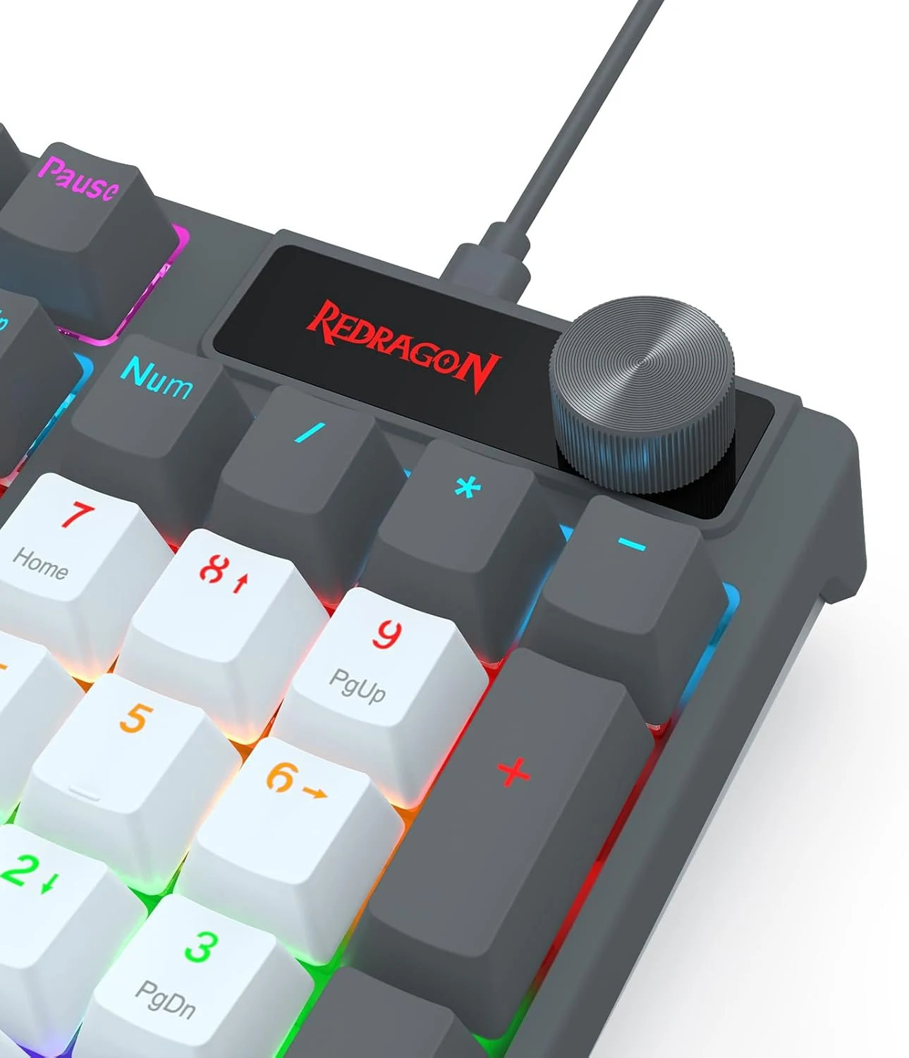 Redragon k718GB-R Caesura Wired 104 keys Gaming Keyboard Red Switch - Grey/White