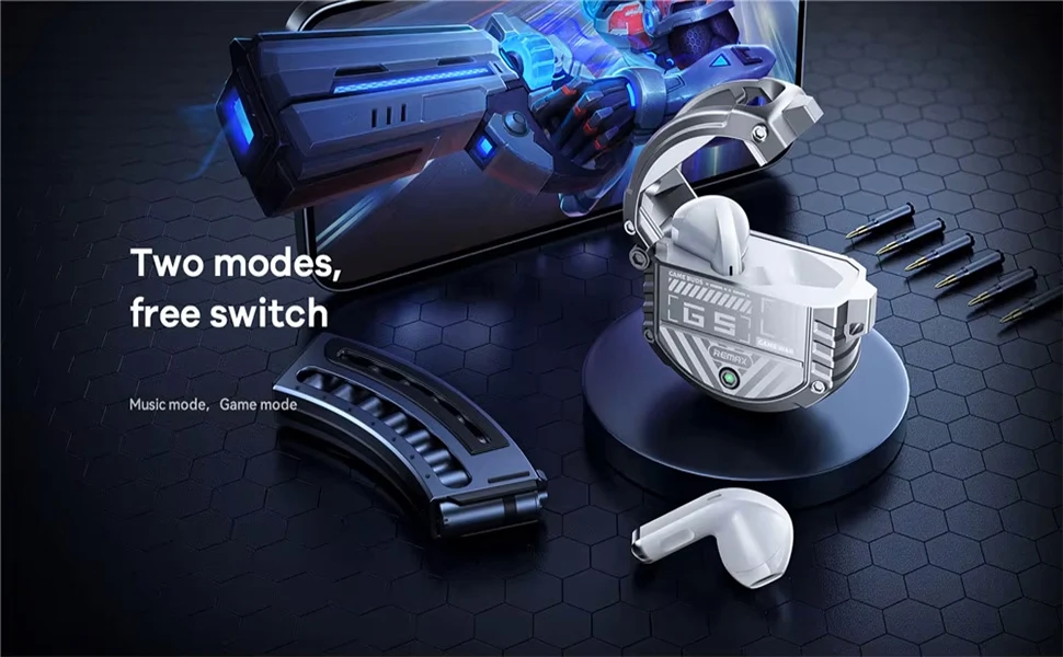 Remax Gamebuds G5 Alloy Gaming True Wireless Bluetooth Earbuds - Silver