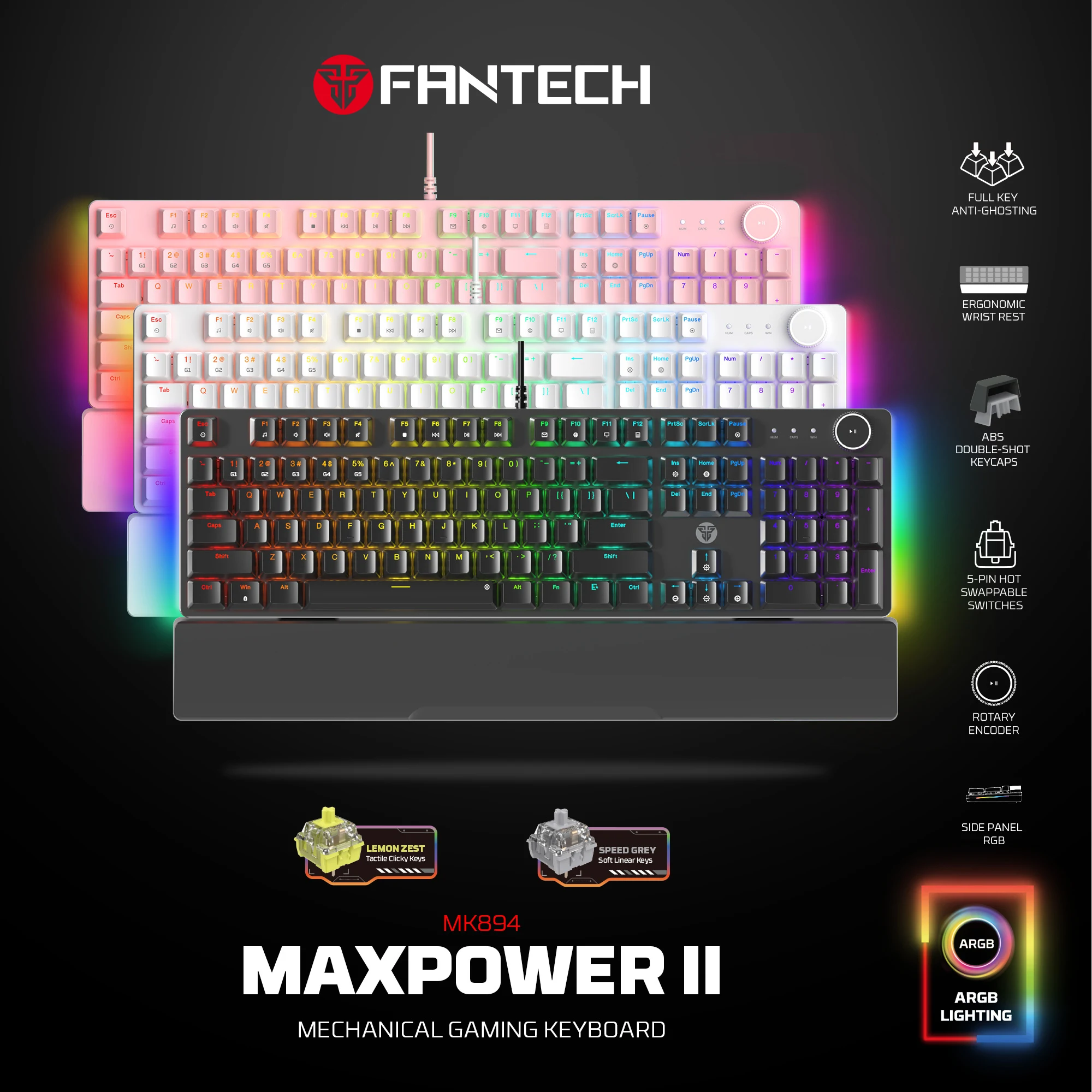 Fantech MAXPOWER II MK894 1000Hz Polling Rate