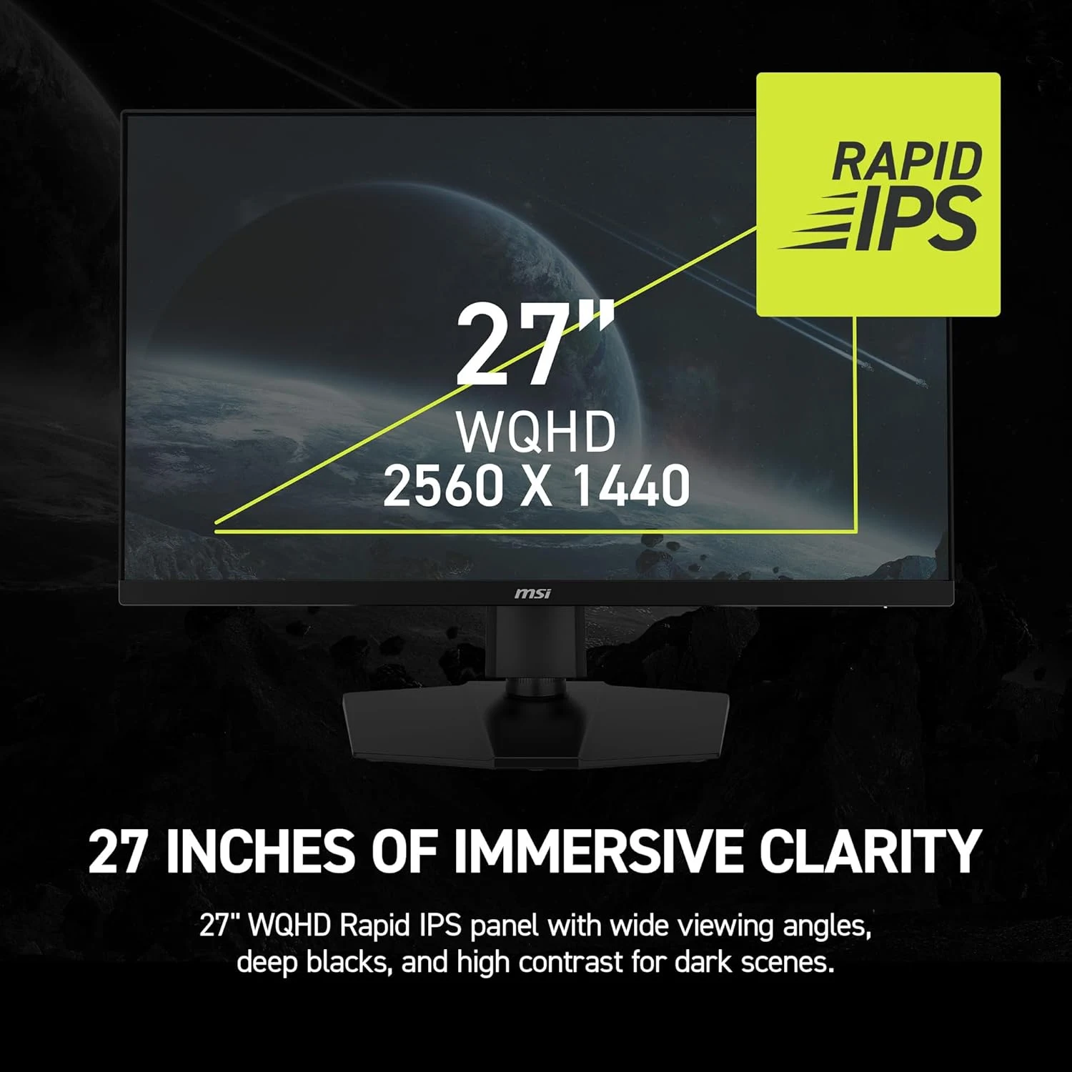 MSI MAG 274QPF E20 – 27" WQHD 200Hz Rapid IPS Gaming Monitor