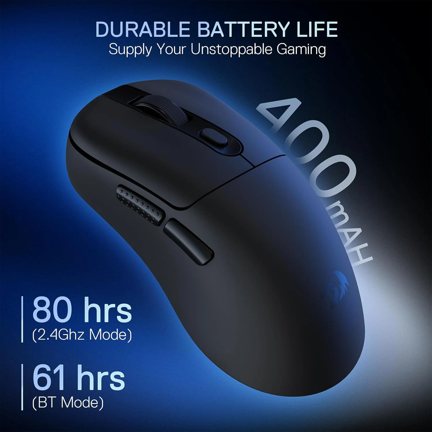 Redragon M998-STD-1K Tri-Mode Mouse with RGB Charging Dock - Black
