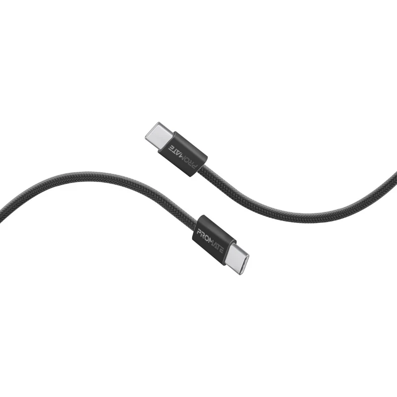 برومييت EcoLine-CC200 كابل يو إس بي-سي 60 وات فاست تشارجينج 2 متر – أسود