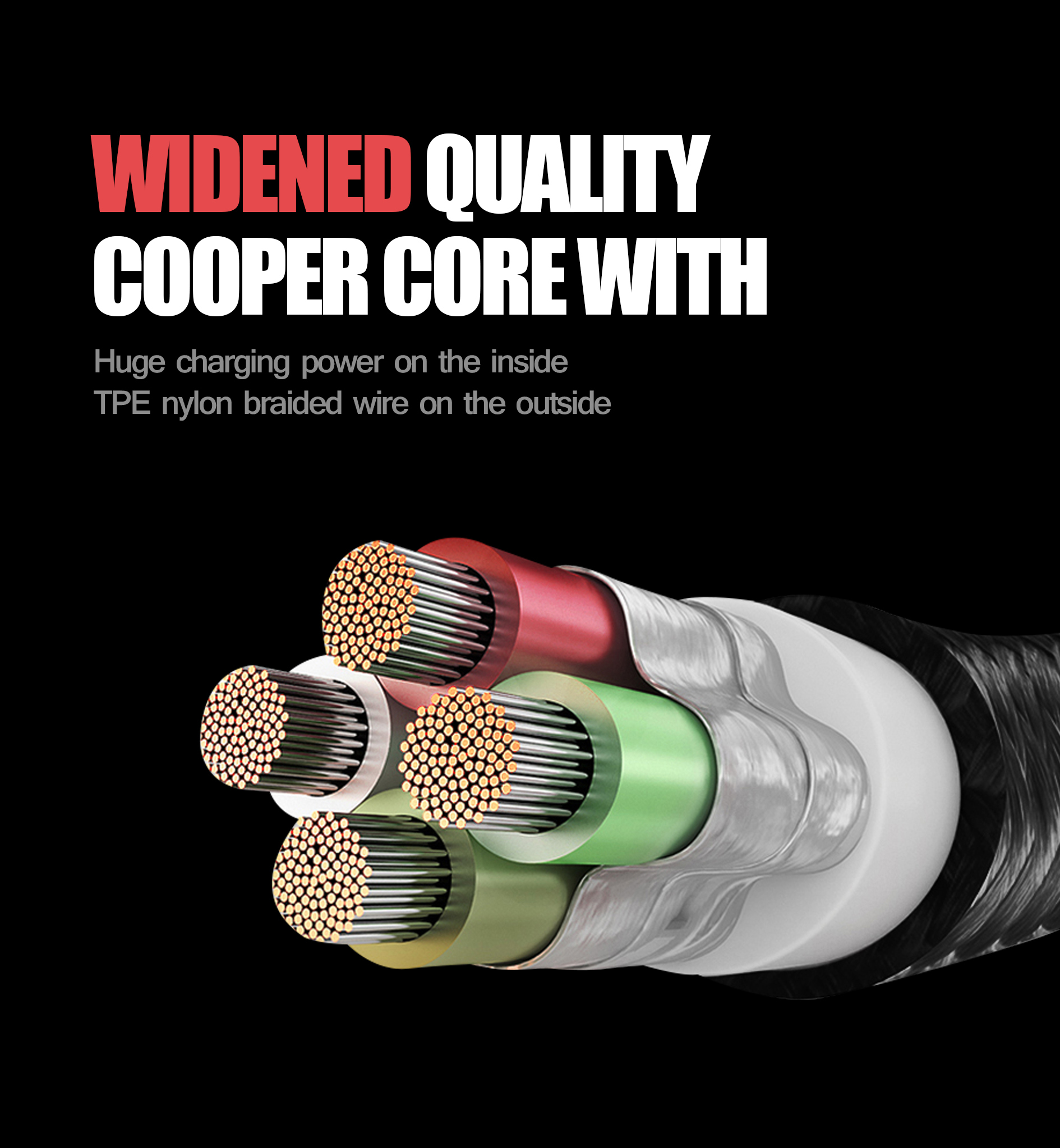 LDNIO LC93 Fast Charging 3in1 Cable 1.2M - Black