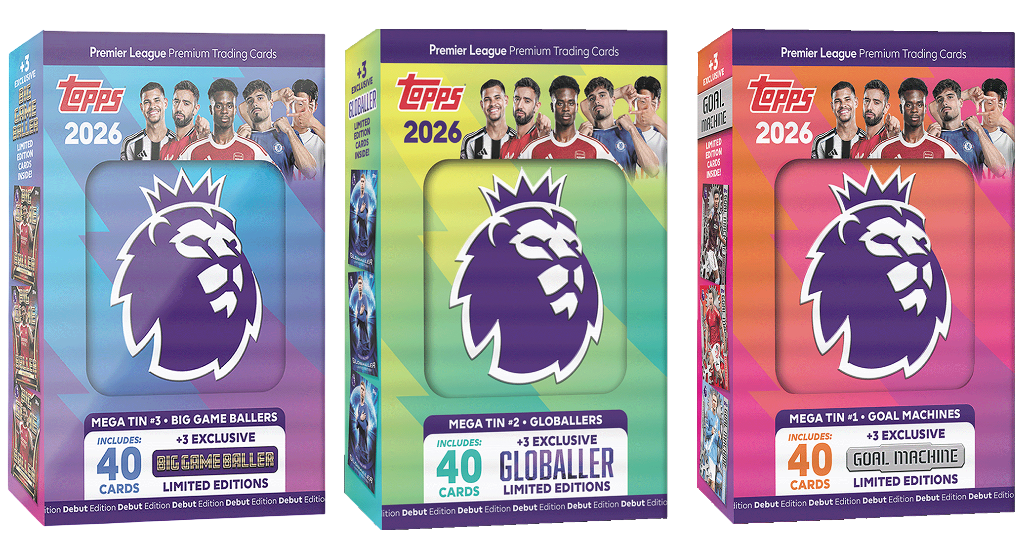 Topps Premier League 2026 Mega Tin contents