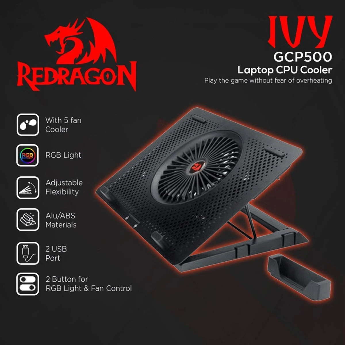 Redragon IVY GCP500 RGB Gaming Laptop Cooler
