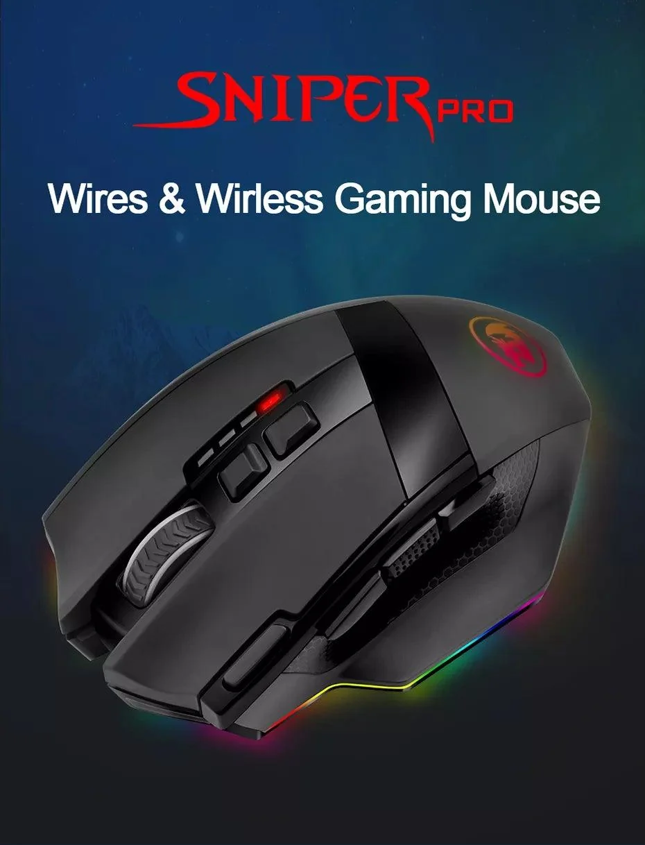 Redragon Sniper Pro M801P RGB Dual Mode Gaming Mouse Black