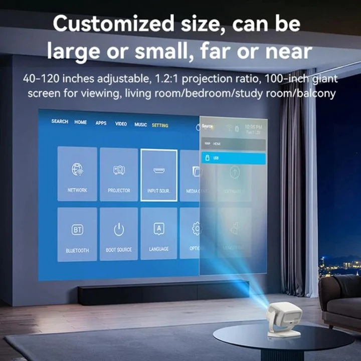 YESIDO TV13 Smart Projector 720P Android 9.0