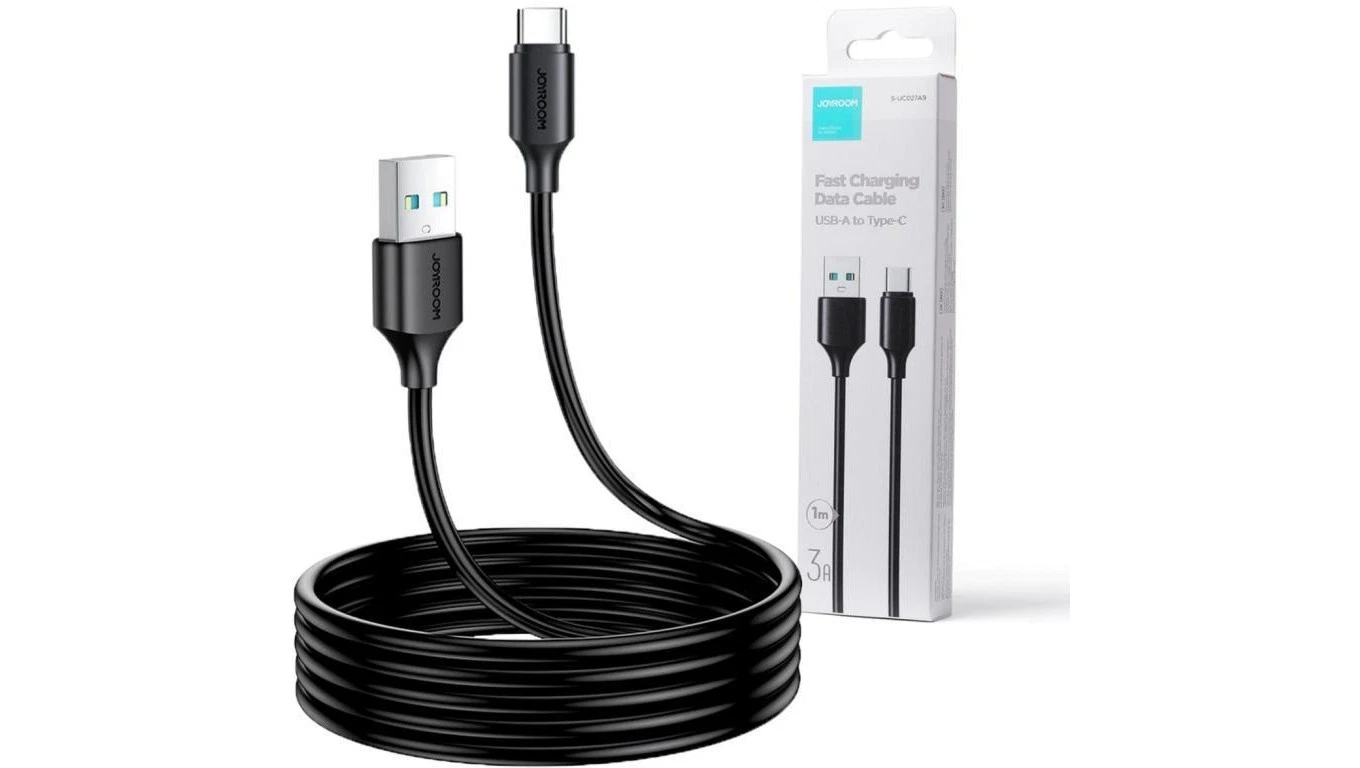 كابل جوي روم S-A9 USB-A إلى USB-C بقدرة 3A - 1 متر - أسود