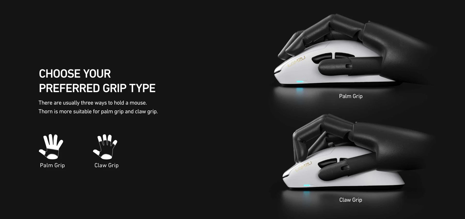 Lamzu Thorn - Wireless Gaming Mouse - White